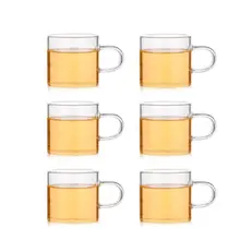 耐熱タイプのガラス製茶杯【取っ手付き・厚手・透明】