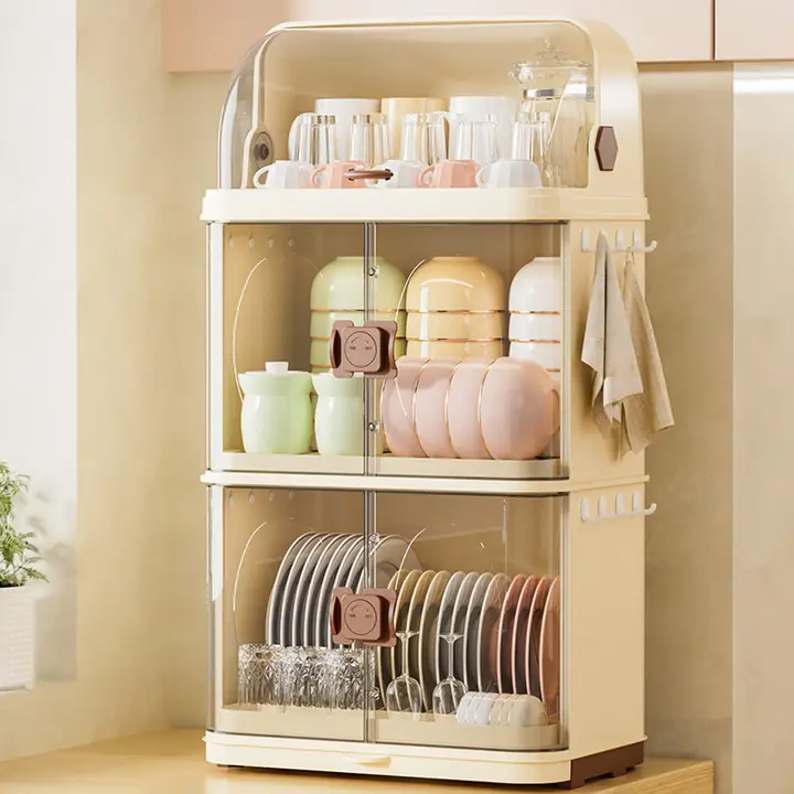 キッチン用 洗面器収納ラック【水切り機能付き・赤ちゃん用食器・哺乳瓶収納】