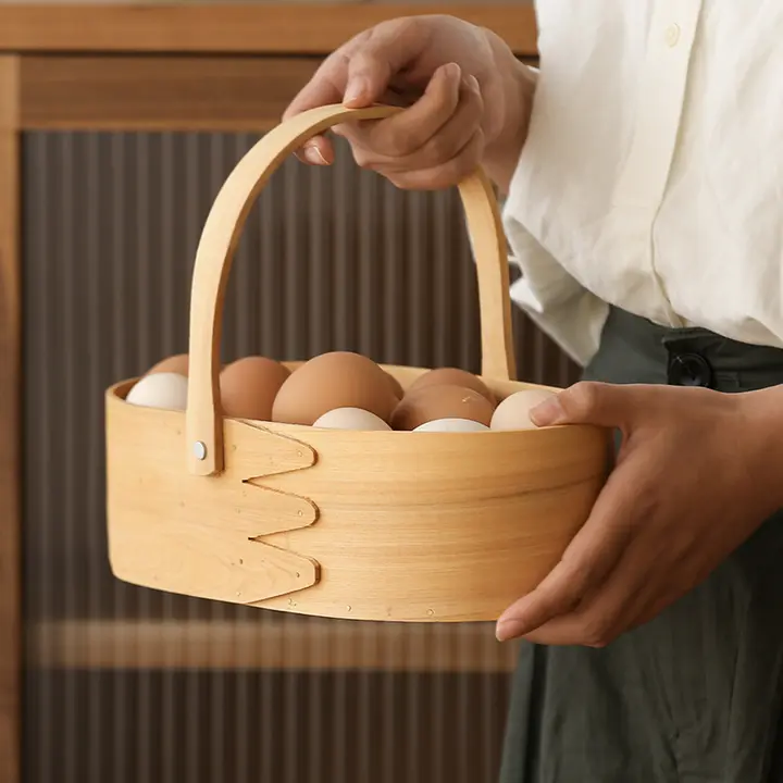 バスケット 木製 籐編み 手提げかご おしゃれ フルーツバスケット パン 野菜 キッチン収納 ピクニック