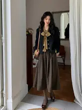 水色の百褶皺デザインブラウス【フレンチスタイル・フリル付き・スリーブアウター】
