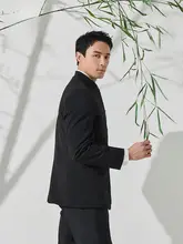 春夏用 中華スタイル メンズジャケット【立襟デザイン・ウェディング対応】（セットアップ対応）