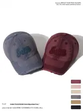 日本製のほつれ加工と中空の英  語刺繍キャップ