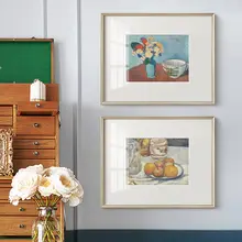 フランス風アートレストラン壁面装飾画【北欧スタイル・静物画・フルーツと花瓶】
