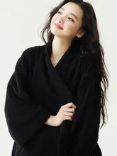 珊瑚塩加厚美麗な女性用ローブ【ロングバスローブ・カップル用・ホームウェア】（セットアップ対応）