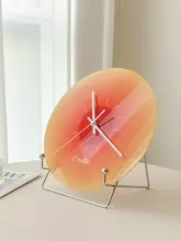 北欧風 おしゃれな掛け時計【静音・ガラス製・デスクトップ＆玄関用】