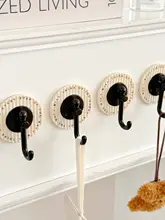 レトロ風 粘着フック【強力保持・穴あけ不要・キッチン・バスルーム用】