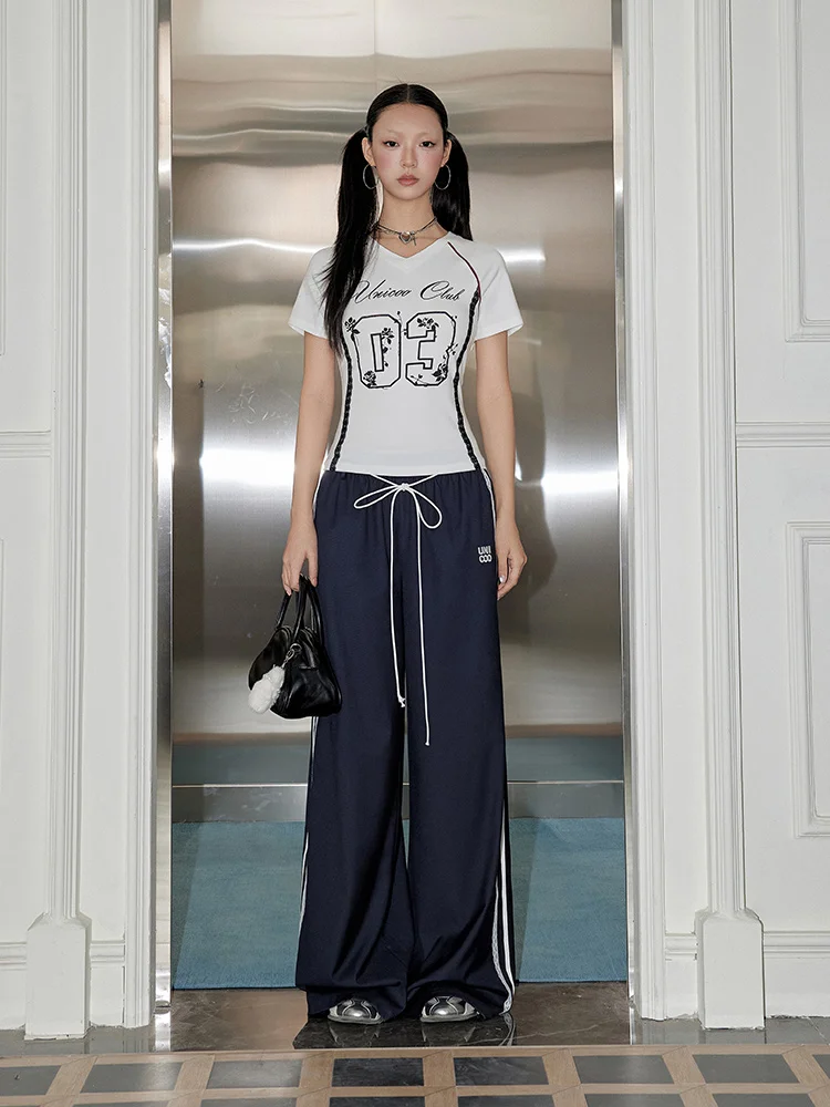 ユニバ服 レースパッチワークワイドレッグパンツ：美式カジュアルスタイルの実用性とシーン別適用
