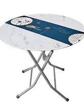 折りたたみ円形テーブルカバー【防水PVC・洗濯不要・伸縮性バンド付き】