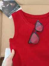 おしゃれなワインレッドのニットキャミソール【フィット感・冷感生地・夏用】