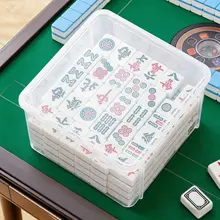 麻将収納ボックス【透明・フリップカバー・おもちゃ整理用】
