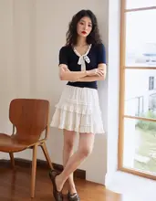 高腰Aライン フリル付きバレリーナ風ショートスカート【フェミニンスタイル・チュチュデザイン】