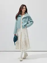 優雅な刺繍入りベルベットフラワー柄ワンピース【春用・レイヤードスタイル】