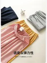 全棉製 レディース夏用ルーズフィットパンツ【薄手・直筒・カジュアル・運動向け】