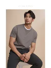 ZINGCHEN メンズホワイトショートスリーブTシャツ【夏用・コットン100％・クルーネック・無地】