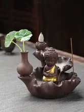創造的な小花器【禅スタイル・倒流香炉・陶器の小僧さん】