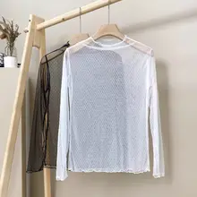 半高ネック レディース 長袖インナー【シースルー・レース・秋冬用】