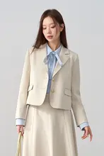 洗練されたデザイン！レディース秋用スーツジャケット【職場・面接対応】【小柄サイズ・シングルブレスト】（セットアップ対応）