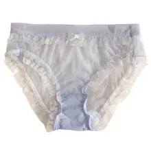 透明感のあるレース中低腰三角パンツ【無痕・速乾・通気性・コットン裆・女性用】