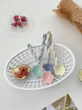 少女心をくすぐる花柄陶器スプーン【ロングハンドル・家庭用・インテリアデザイン】