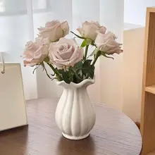 白色 瓷製 フラワーベース【フレンチスタイル・モダン・シンプルデザイン】