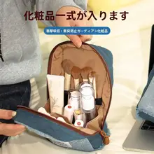 大容量 デニムキャリングポーチ【レトロデザイン・文房具・化粧品収納・洗面用】