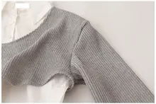 レトロデザインのハイウエストショートシャツ【ゆったりシルエット・重ね着風】（セットアップ対応）