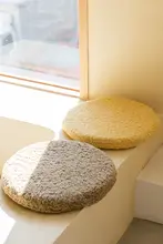 クッション 円形 椅子用 アルパカウール 厚手パイル