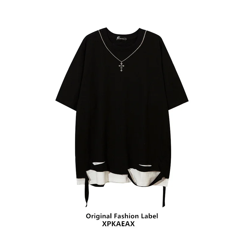 オーバーサイズTシャツでかすぎたってどうやって直す？デザイン性のある切り替え風Tシャツで解決するリアルなスタイリング