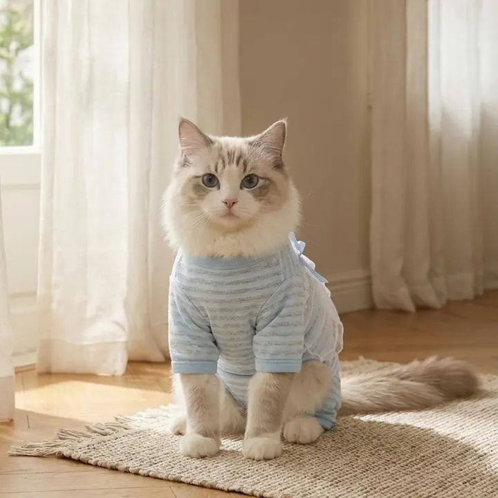 春夏用の通気性のある薄手ペットウェア【無毛種対応・猫用】