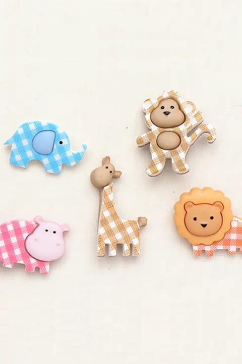 可愛い動物デザインのミニボタン【樹脂製・DIY・ファッションアクセサリー】