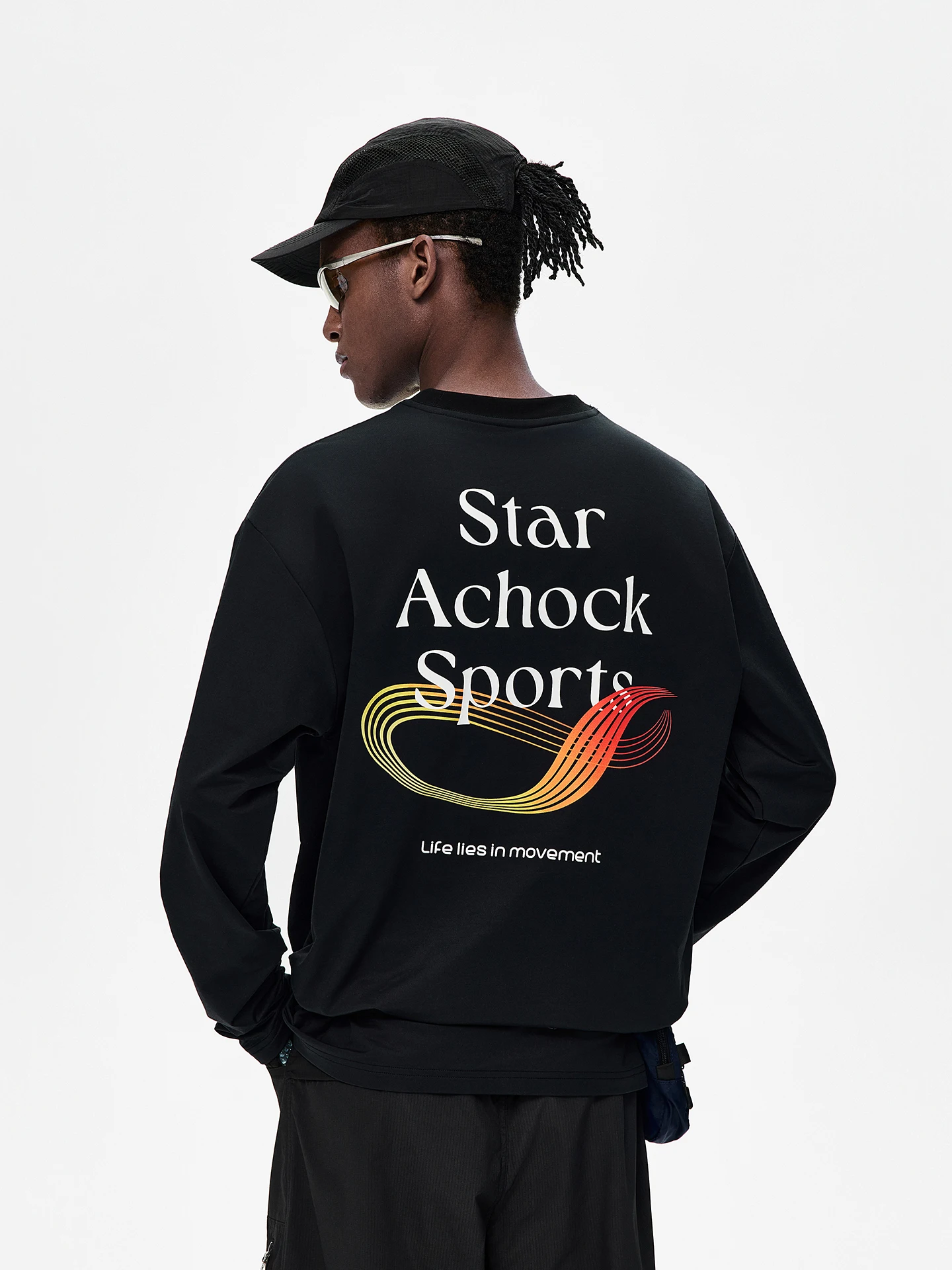 抗菌プリントラウンドネックTシャツ【涼感・透湿・速乾・長袖】