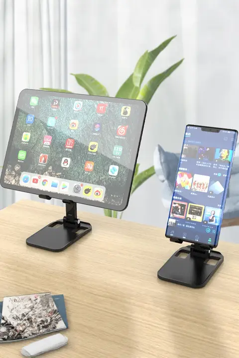 スマホスタンド タブレット対応 卓上 亜鉛合金 折りたたみ 伸縮 コンパクト 軽量 動画視聴 オンライン授業 テレワーク