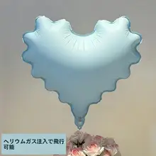 波浪模様のハート形アルミ風船【誕生日パーティー向け・フォトプロップス・店舗装飾用】