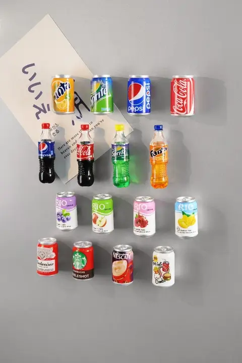 可愛いデザインの3D立体飲料缶マグネット【北欧風・インテリア飾り】