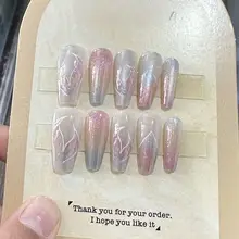 極上の柔らかさの手作り猫目デザインネイルチップ【再利用可能・リムーバブル】