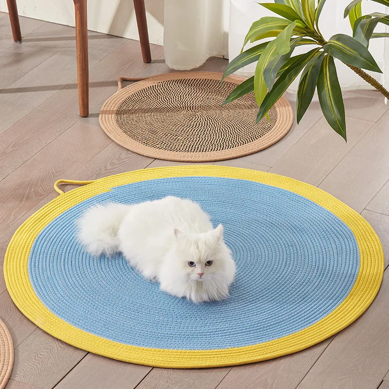 猫用マット 夏用 籐編 クーラー マット 麻ひも 耐久性と空気流通の実証