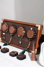 ウォールナット製 アクセサリーディスプレイスタンド【ブレスレット・リング・イヤリング用】
