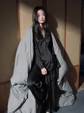 中式デザインの長袖パジャマ【極上の柔らかさ・ゆったりシルエット・外出可能】（セットアップ対応）