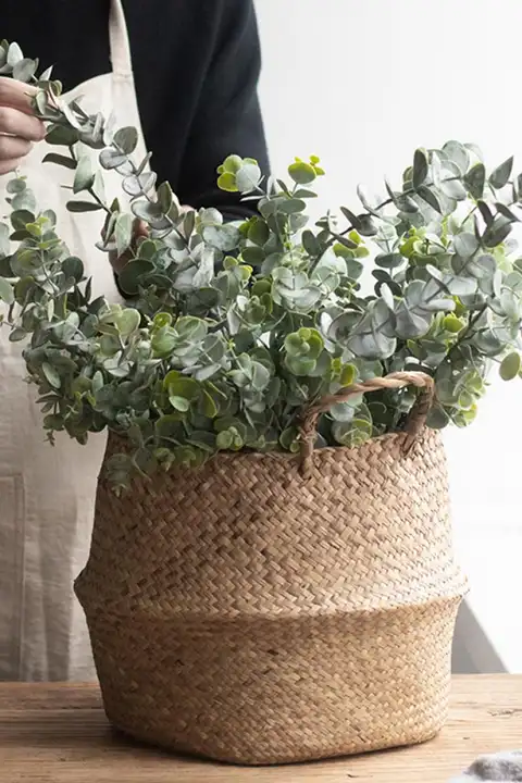 リアルなグリーン植物の枝 ユーカリ 客間に適した フラワーアレンジメント用 道具 フェイクフラワー insスタイルに適した
