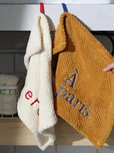 北欧風刺繍付きハンギングタオル【吸水性・厚手・ソフト素材】