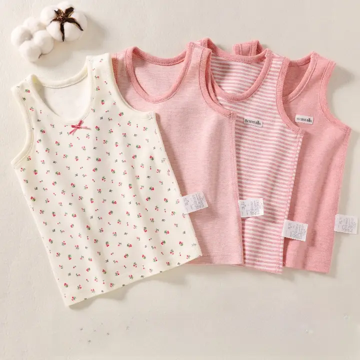 女の子用コットンタンクトップ【保温・秋冬用・肌に優しい】