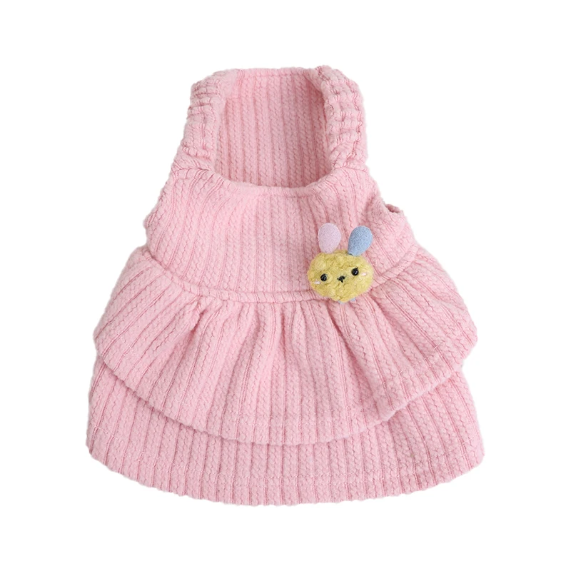 子供向けペットの飼育に最適な秋冬ペット服：暖かいニットキャミソールドレス