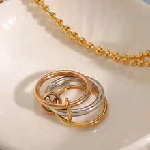 スタイリッシュな重ね付けリング【ステンレス製・チタン合金】