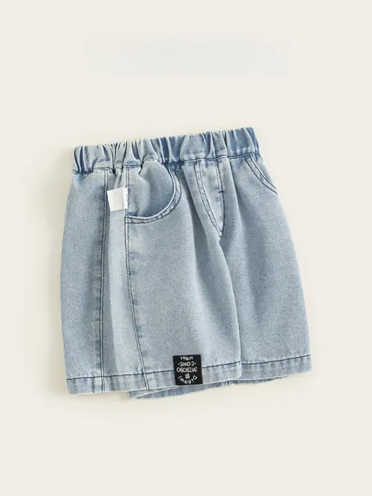 夏用レトロストリートスタイル キッズデニムショートパンツ【シンプルでおしゃれ・快適な薄手】