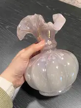 中古 水紅色 フェントンガラス花瓶【フランス風・手作り・インテリア用】
