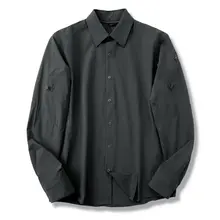 高級感ある メンズ アウトドア用 薄手 透湿性 長袖シャツ【防水加工・カジュアル】