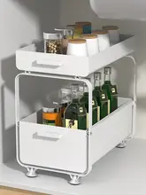 多機能シンク下収納ラック【引き出し式・スパイスボトル用・キッチン収納】