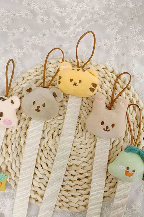 刺繍ベアデザインのヘアクリップ整理用バンド【赤ちゃん用品・収納便利】