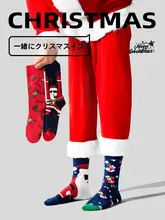 クリスマスソックス メンズ レディース コットン ミドル丈 カップル ギフト プレゼント 秋冬 トレンド