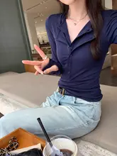 リボンデザインの長袖Tシャツ【ラサール天絲・白・女性用・スリムフィット】（セットアップ対応）